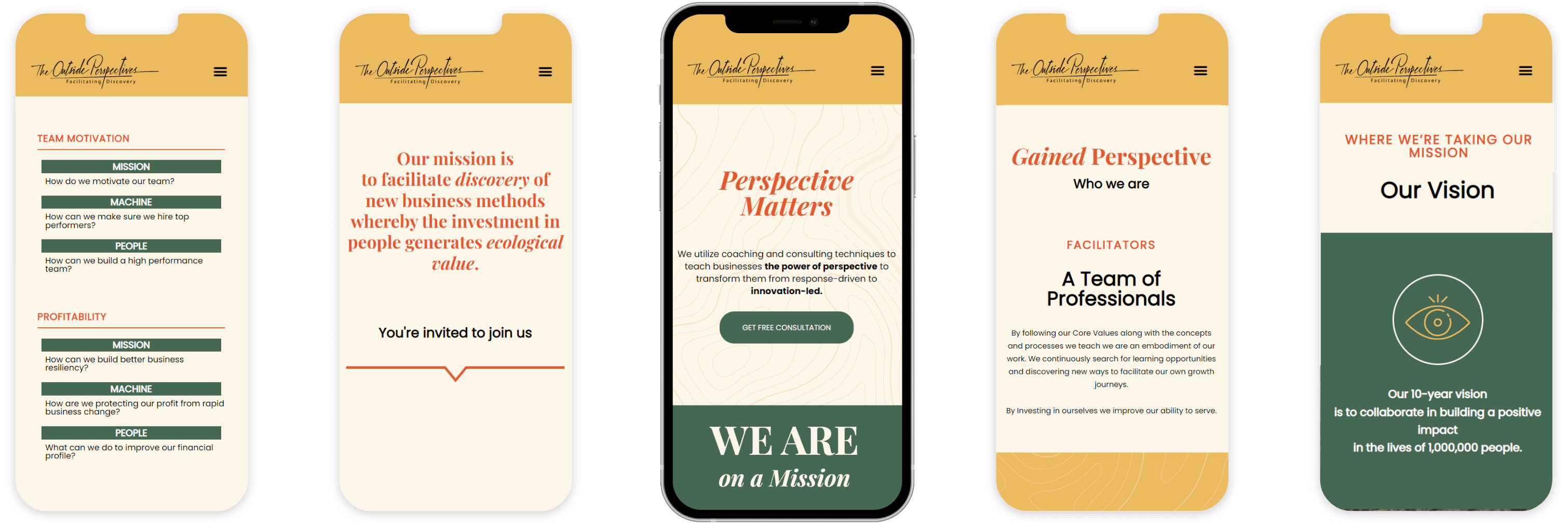 Outside Perspectives mobile website developed by AGCS